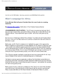 Blair's Campaign for Africa | Csmonitor.Com