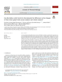 Can Bos Indicus Cattle Breeds Be Discriminated by Differences in the Changes of Their Sweat Gland Traits Across Summer and Winter Seasons?