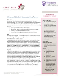 Glossary of Scholarly Communications Terms