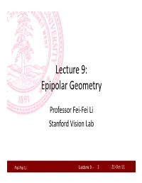 Lecture 9: Epipolar Geometry