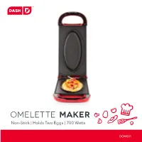 OMELETTE MAKER Non-Stick | Holds Two Eggs | 700 Watts