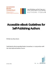 PDF, Accessible Ebook Guidelines for Self-Publishing Authors