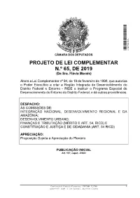 PROJETO DE LEI COMPLEMENTAR N.º 65, DE 2019 (Da Sra