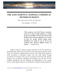 The Alba Madonna: Raphael’S Spherical Method of Design