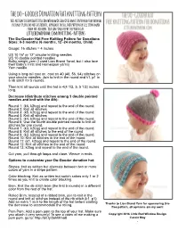 The Do-Gooder Donation Hat Knitting Pattern This Pattern Is Copyright Little Red Window Design 2016 and Is Intended for Personal Use Only