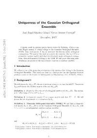 Uniqueness of the Gaussian Orthogonal Ensemble