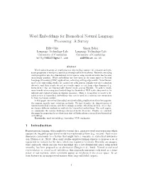 Word Embeddings for Biomedical Natural Language Processing: a Survey