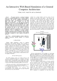 An Interactive Web-Based Simulation of a General Computer Architecture