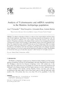 Analysis of Y-Chromosome and Mtdna Variability in the Madeira Archipelago Population