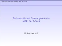 Antimatroids and Convex Geometries MPRI 2017–2018