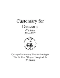 Customary for Deacons 6Th Edition 2016–2017