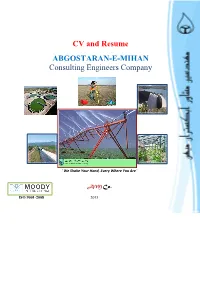 CV and Resume ABGOSTARAN-E-MIHAN