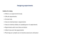 Designing Experiments