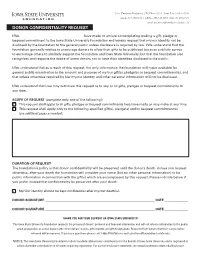 Donor Confidentiality Request