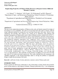 Engineering Properties of Palmyra Palm (Borassus Aethiopum) Seeds at Different Moisture Contents
