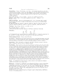 Gold Au C 2001-2005 Mineral Data Publishing, Version 1 Crystal Data: Cubic
