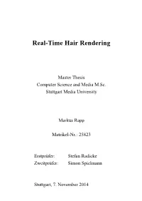 Real-Time Hair Rendering