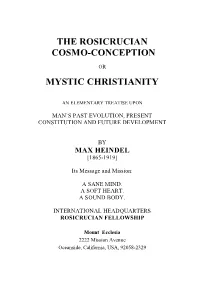 The Rosicrucian Cosmo-Conception