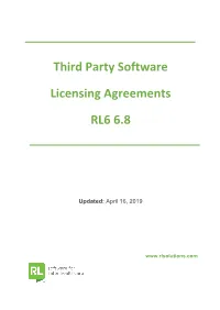 Third Party Software Licensing Agreements RL6 6.8