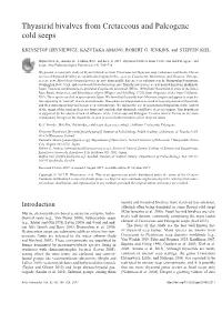 Thyasirid Bivalves from Cretaceous and Paleogene Cold Seeps