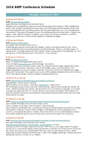 2014 AWP Conference Schedule