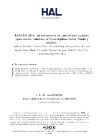 JASPAR 2014: an Extensively Expanded and Updated Open-Access Database of Transcription Factor Binding Profiles