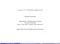 Lecture 4.3: Partially Ordered Sets
