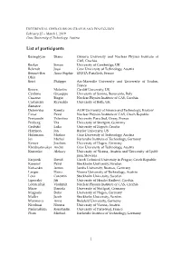 List of Participants