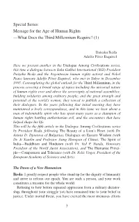 Message for the Age of Human Rights —What Does the Third Millennium Require? (1)