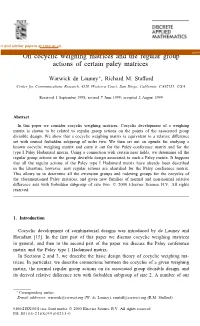 On Cocyclic Weighing Matrices and the Regular Group Actions of Certain