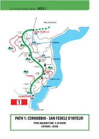 Path 1: Cernobbio - San Fveadllee Laleb Adno’Intelvi Ri F