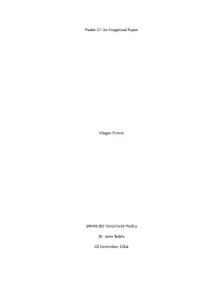 Psalm 27: an Exegetical Paper