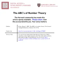 The ABC's of Number Theory