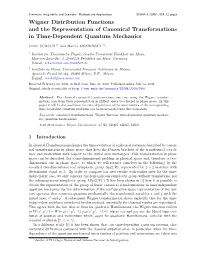 Wigner Distribution Functions and the Representation of Canonical Transformations in Time-Dependent Quantum Mechanics