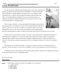 A Lost World Found Questions