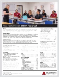 Azusa Pacific University 2020-21 Fact Sheet