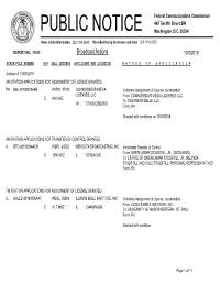 Broadcast Actions 10/8/2019
