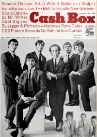 Deal Signed by Jagger& Richard •••Mathews Runs Date* CBS France Records Go Behind Iron Curtain