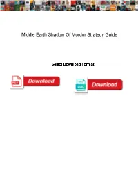 Middle Earth Shadow of Mordor Strategy Guide