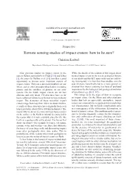 Remote Sensing Studies of Impact Craters: How to Be Sure?