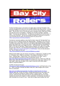 The Bay City Rollers Occupy a Very Bizarre and Unique Place in Rock and Pop History