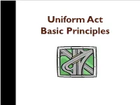 Uniform Act Basic Principles Training Objectives