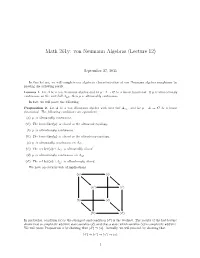 Math 261Y: Von Neumann Algebras (Lecture 12)