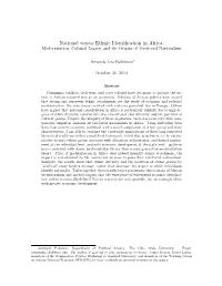 National Versus Ethnic Identification in Africa