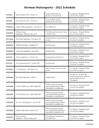 2021 Schedule