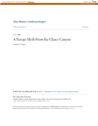 A Navajo Myth from the Chaco Canyon Gretchen Chapin