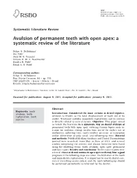 Avulsion of Permanent Teeth with Open Apex: a Systematic Review of the Literature