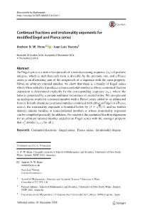 Continued Fractions and Irrationality Exponents for Modified Engel And