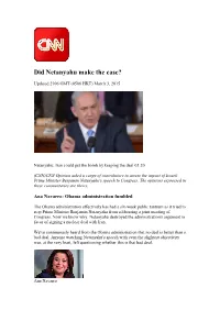 Did Netanyahu Make the Case?