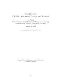 Final Report CS 5604: Information Storage and Retrieval
